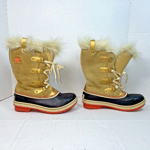 Sorel Boots Womens 5 Brown Tofino Lace Up Snow Winter Outdoor Fur - Picture 2 of 6